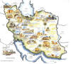 Iran Map , artistic , monuments